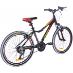 Detský bicykel 24" Fuzlu Team hliníkový čierno / žlto / červený lesklý 